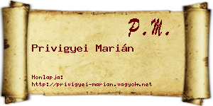 Privigyei Marián névjegykártya